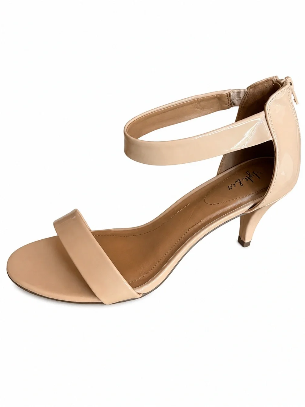 Style & Co Paycee Patent Sandals Women’s 10.5M Nude Block Heel Shoes